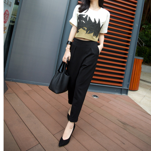 Quần baggy nữ cạp chun QT22