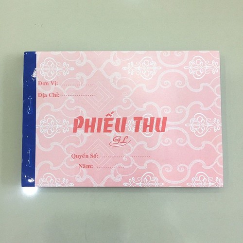 combo 5 cuốn phiếu thu 3 liên khổ 13x19cm