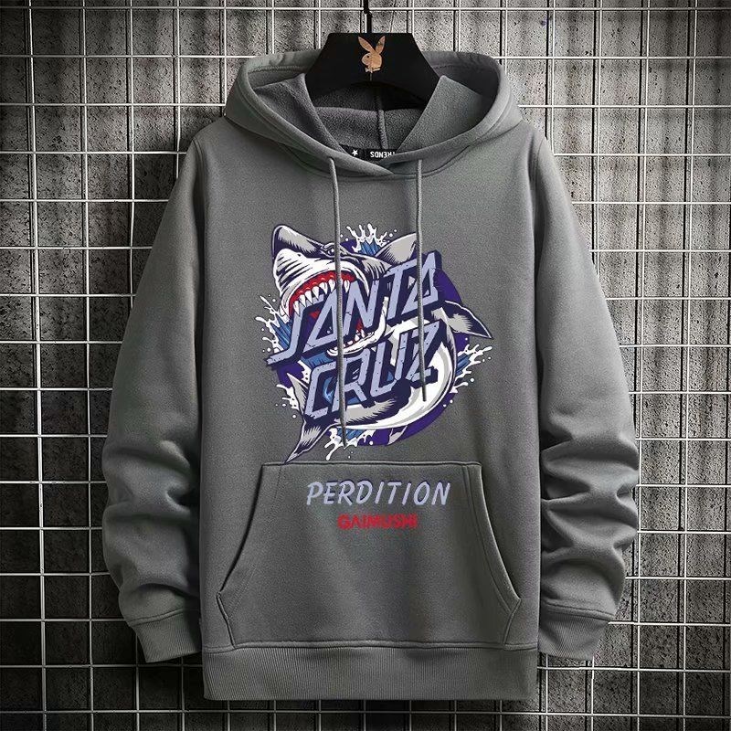 Áo hoodie, áo nỉ có mũ in họa tiết cá mập trước ngực cho boy phố chất nỉ dày dặn, nón 2 lớp Rich Man MAH 014