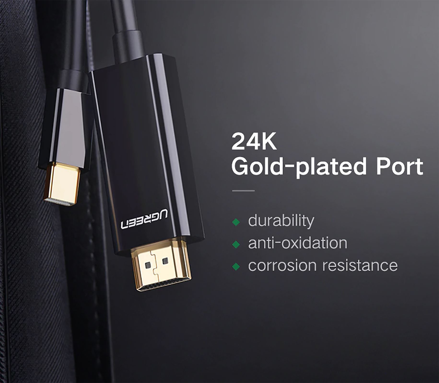 [HCM]Cáp Mini DisplayPort ra HDMI 4k@30Hz Cao Cấp UGREEN MD101