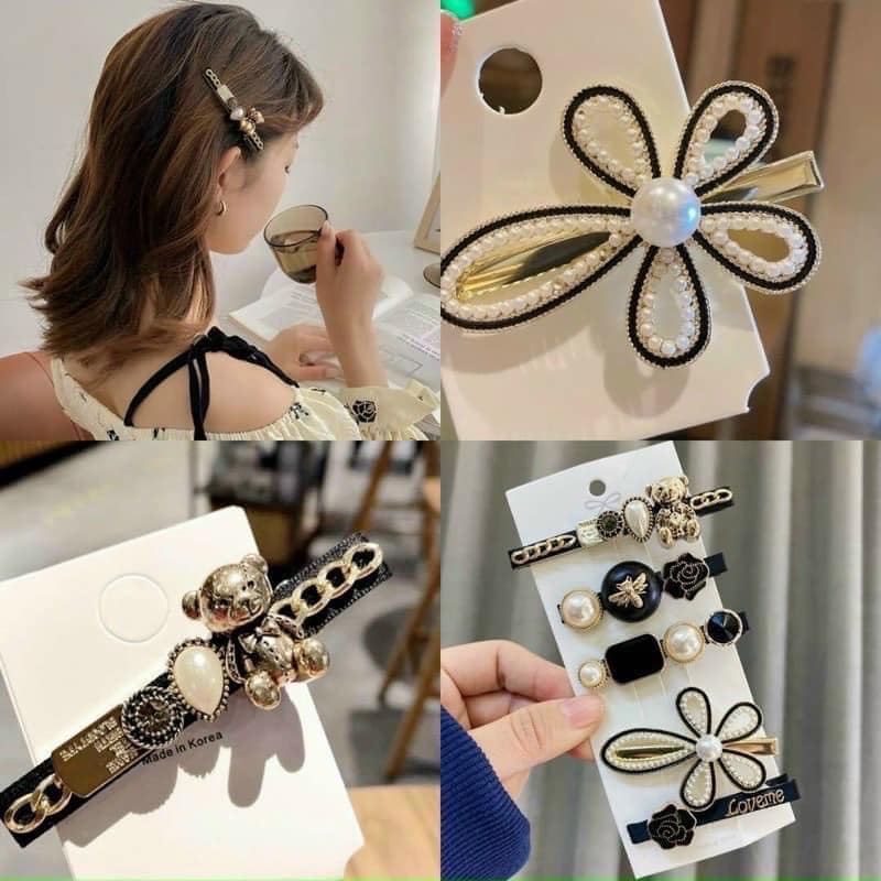 SET 2 VỈ KẸP TÓC ĐÍNH ĐÁ - NGỌC TRAI