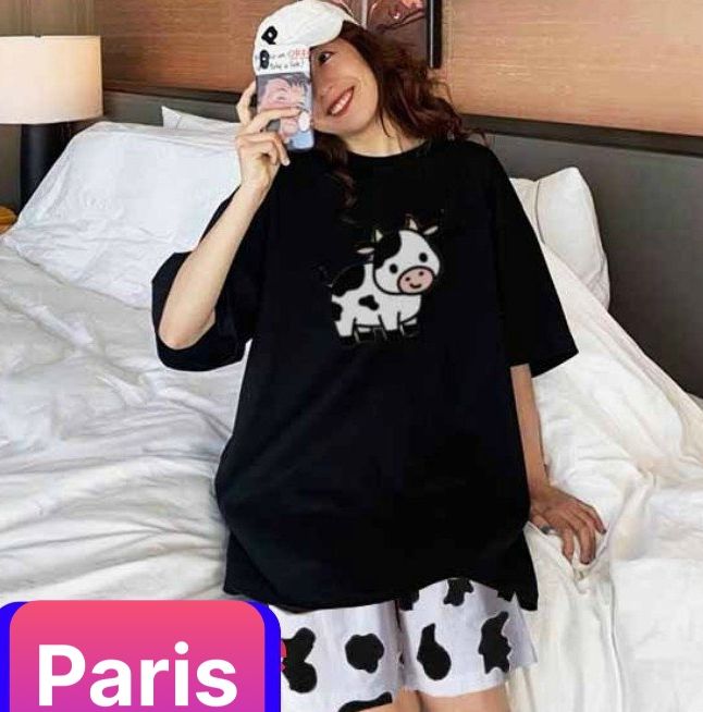 SET BỘ ĐỒ NỮ BÒ SỮA MOO SANG CHẢNH HOT NHẤT - PHỐI QUẦN ĐÙI BÒ SỮA MẶC ĐI CHƠI ĐI LÀM ĐỀU ĐƯỢC - PARIS FASHION