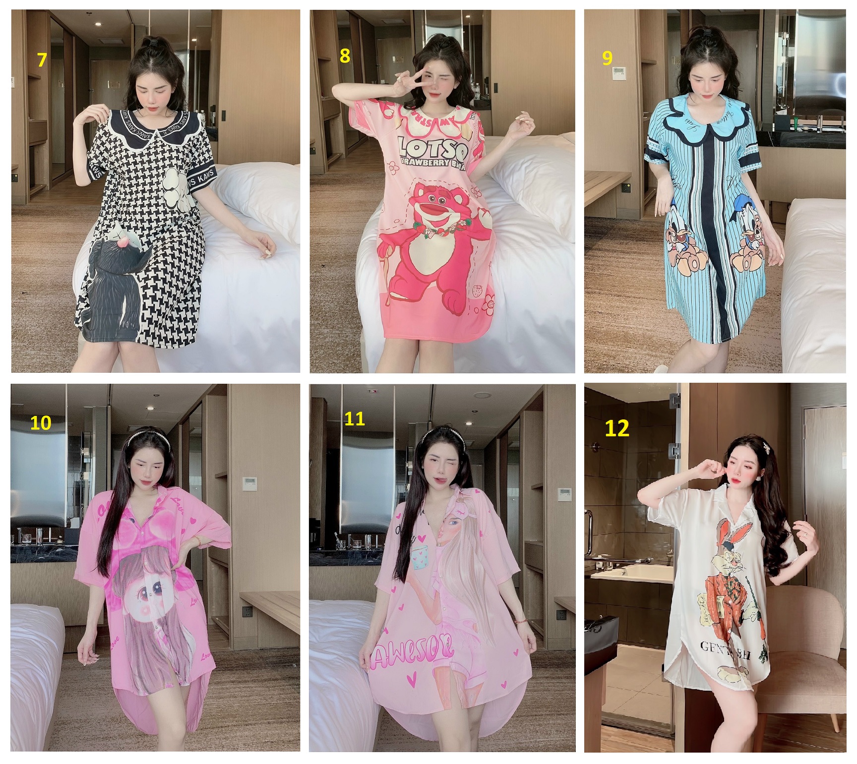 [40-65kg] Đầm Ngủ Lụa Mai Ngô - Cổ Sơ Mi (P1)