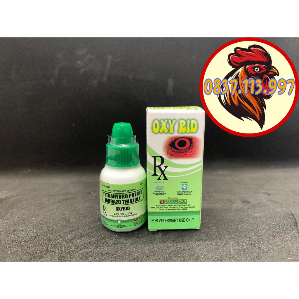OXY RID NHỎ MẮT TRỊ BỌT MẮT , SÂU GIUN MẮT CHO GÀ ĐÁ 1 CHAI