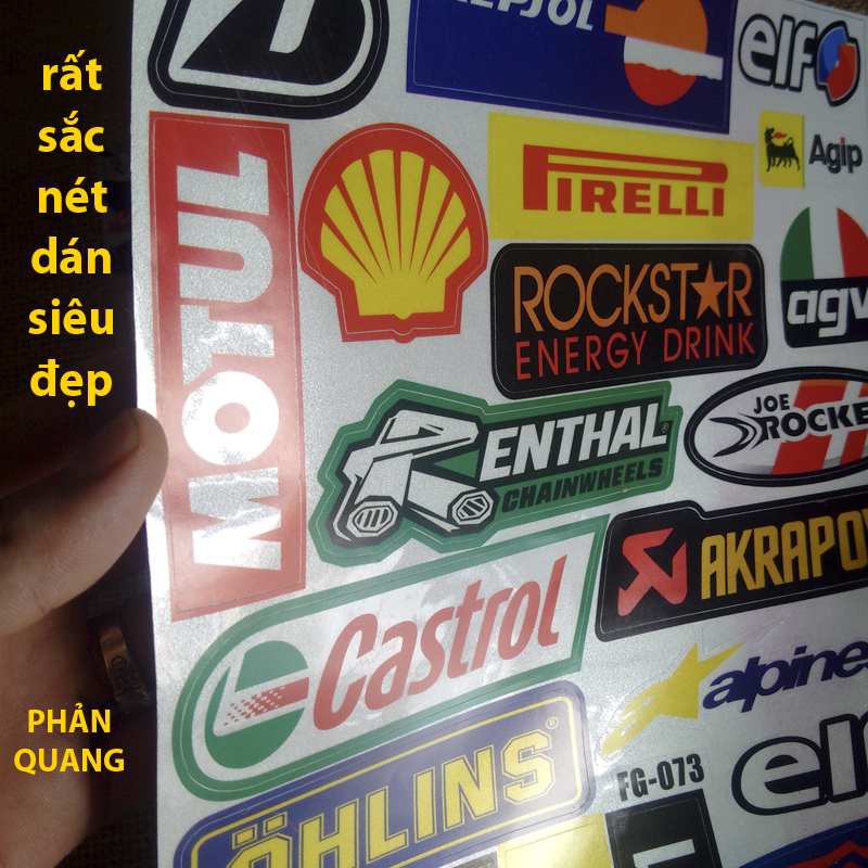 Bộ Tem dán xe Decal Nhiệt Phản Quang sắc nét, Chống thấm
