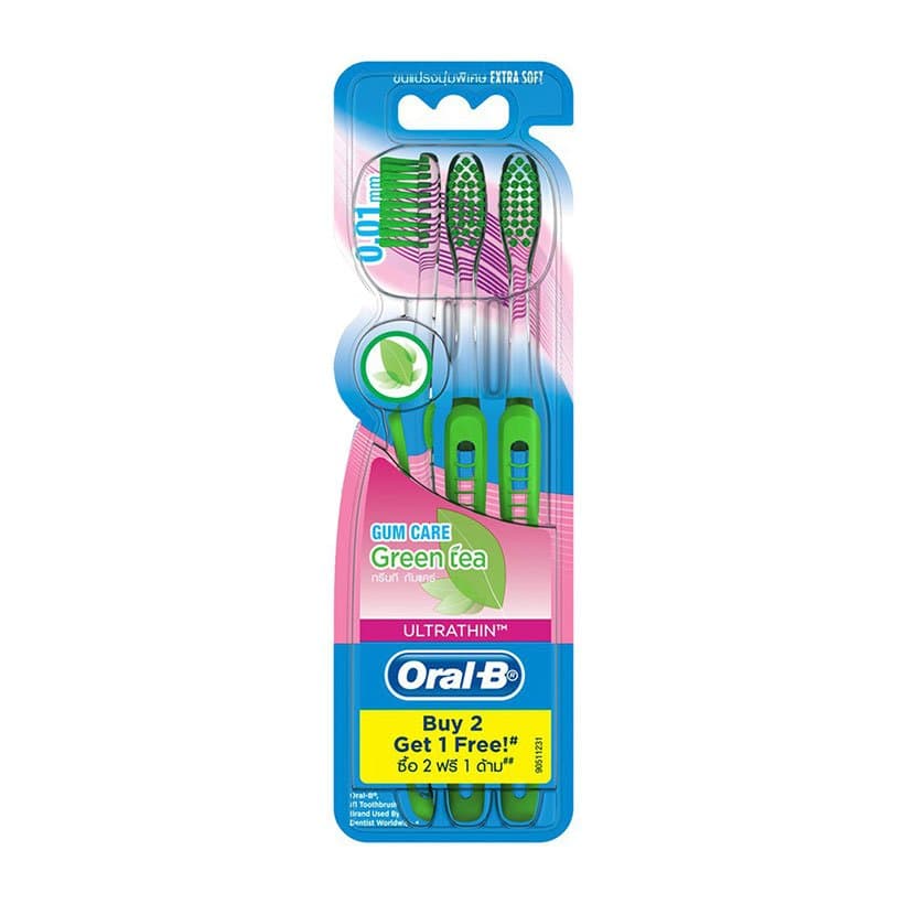 [Siêu thị WinMart] - Bàn chải đánh răng Oral-B Pro Gum Care Green Tea (vỉ 3 cái)