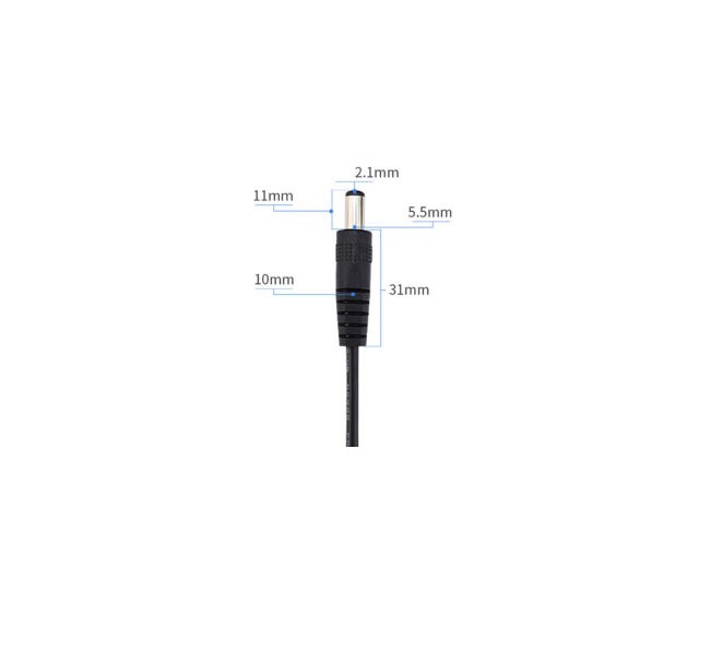 Dây nguồn DC đầu jack Đực 5.5x2.1mm đúc sẵn