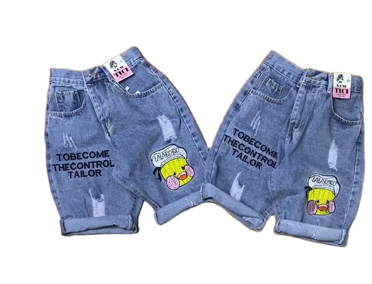 [HCM]Quần jean ngố phối rách cá tính in hình nổi bật cực xinh thời trang cao cấp Binstore94 A334