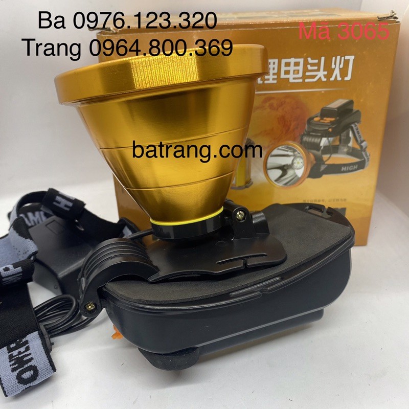 Đèn Pin đội đầu siêu sáng HT3065 300W 14-16h sáng có cổng USB