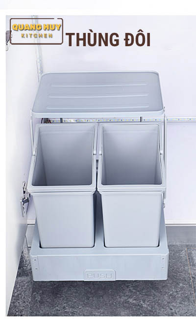Thùng rác âm tủ bếp nhấn mở tự động thương hiệu Grob