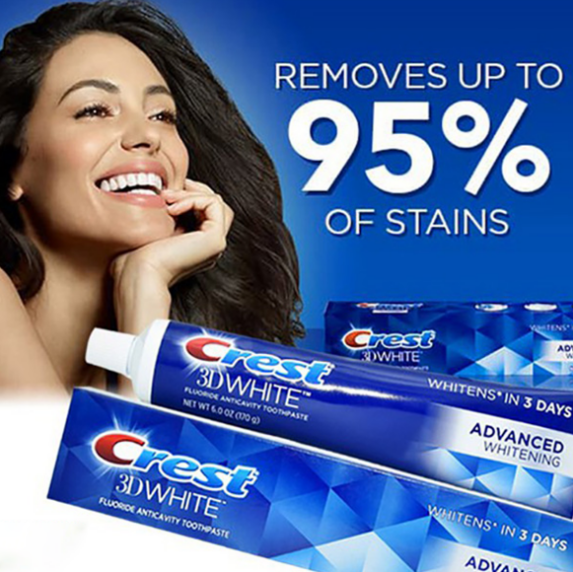 Kem đánh răng Crest 3D White ADVANCED WHITENING 147g