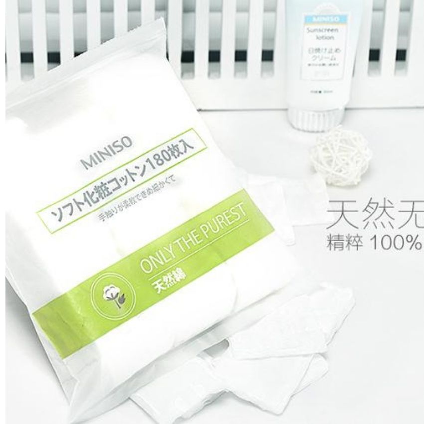 BÔNG TẨY TRANG MINISO JAPAN - 180 MIẾNG