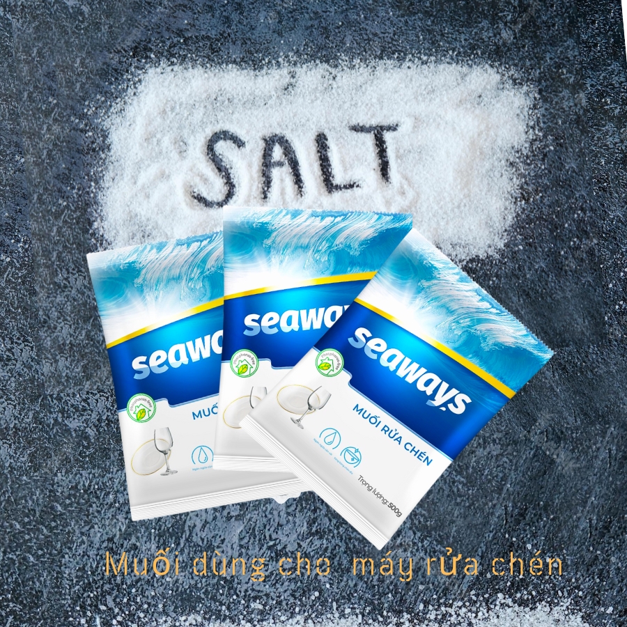 Combo 3 túi muối rửa chén bát Seaways dành cho mọi máy rửa chén bát - 3 x 500gr