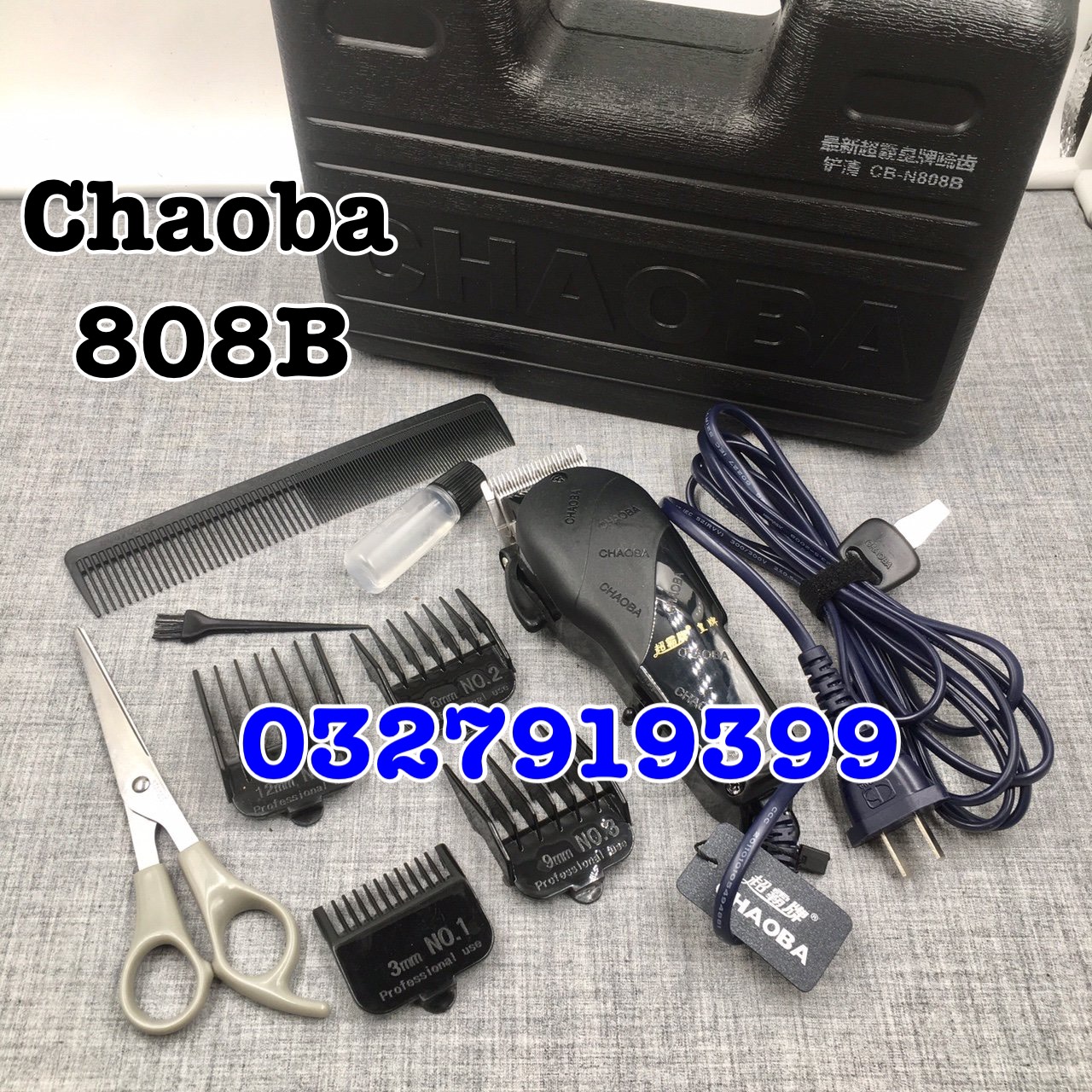 Chaoba Tông Đơ Cắt Tóc Cao Cấp CHAOBA 808B - Lưỡi Kép Titanium, Công Suất 10W, Thiết Kế Mạnh Mẽ, Vận Hành Êm Ái, Dễ Sử Dụng Cho Thợ Tóc Chuyên Nghiệp