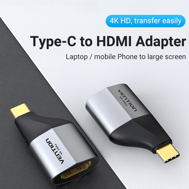 【COD】Vention Bộ chuyển đổi loại C sang HDMI Bộ chuyển đổi USB C sang 4K HDMI 1.4 cho MacBook Samsung Galaxy S10 / S9 Huawei Mate 20 P20 Pro USB C HDMI
