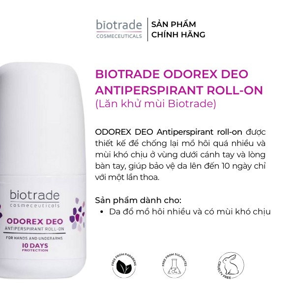 Lăn Khử Mùi Biotrade Odorex Deo Antiperspirant Roll On 20ml/40ml