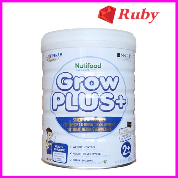 [Date 3.2025] Sữa Bột Nutifood GROW PLUS TRẮNG cho trẻ béo phì Lon 850g (trẻ 2 tuổi trở lên)