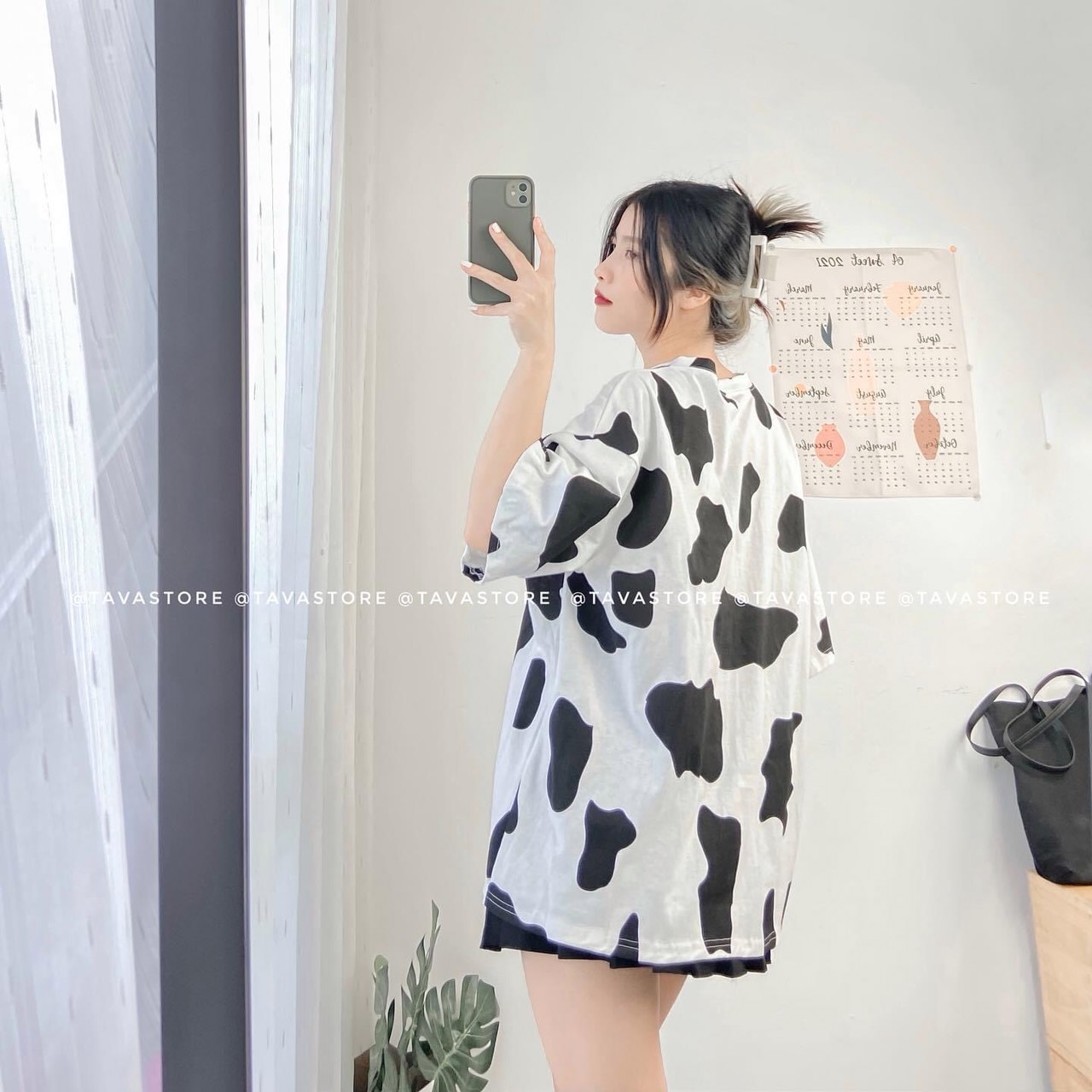 set váy tennis + tshirt bò sữa