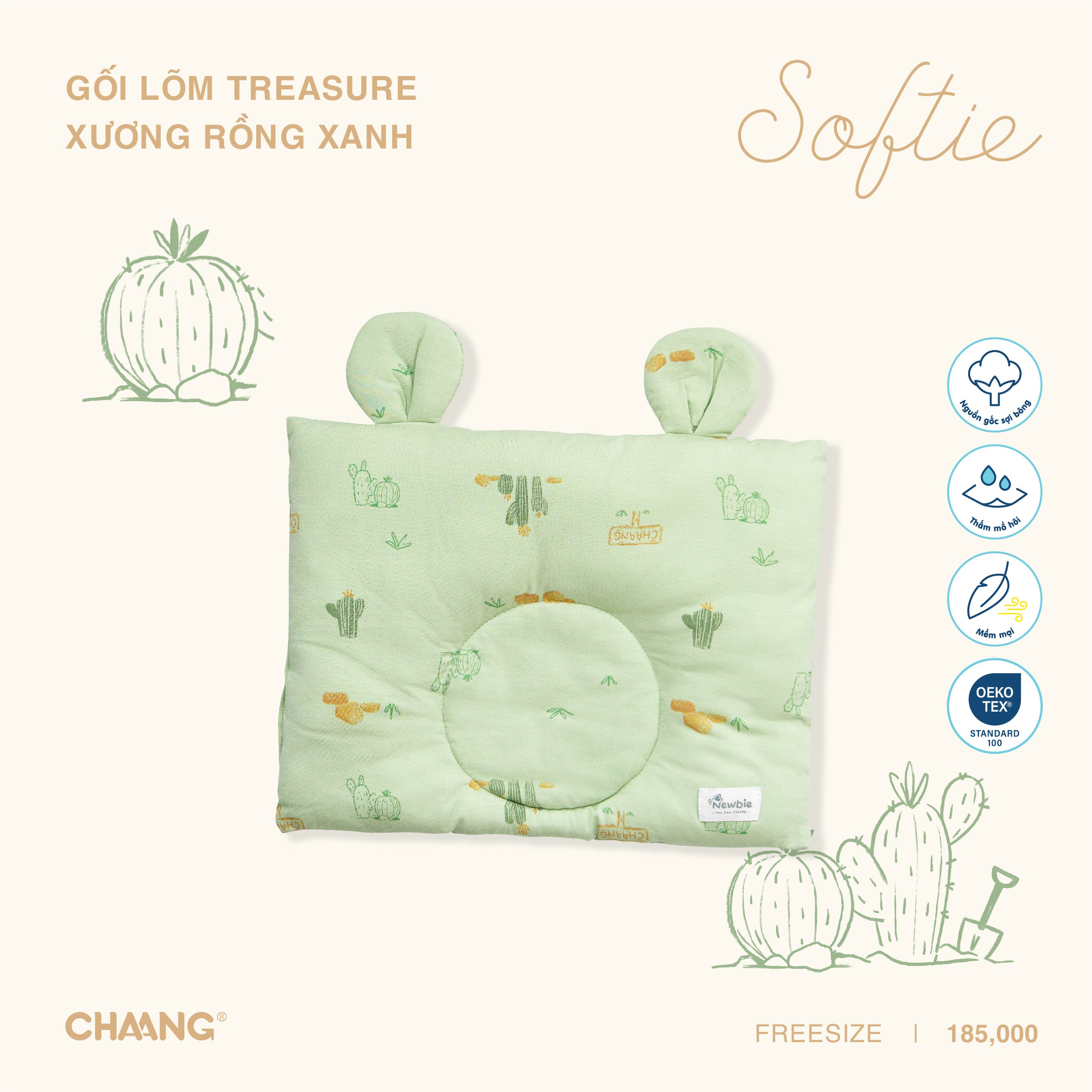 [CHAANG] Gối lõm cho bé sơ sinh Treasure Chaang