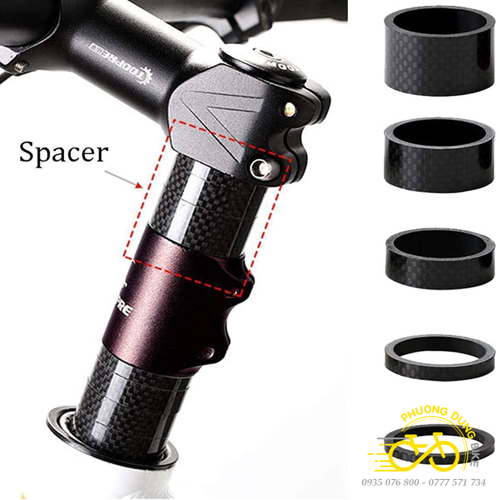 Vòng chêm cổ xe đạp Carbon 3mm 5mm 10mm