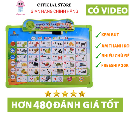 Bảng điện tử thông minh 11 chủ đề Bảng học chữ cái đa năng giúp bé tự phát triển toàn diện học tập tốt kích thích trí thông minh tư duy tưởng tượng cho bé Bảng Học Chữ Cái Đa Năng nhận biết thế giới