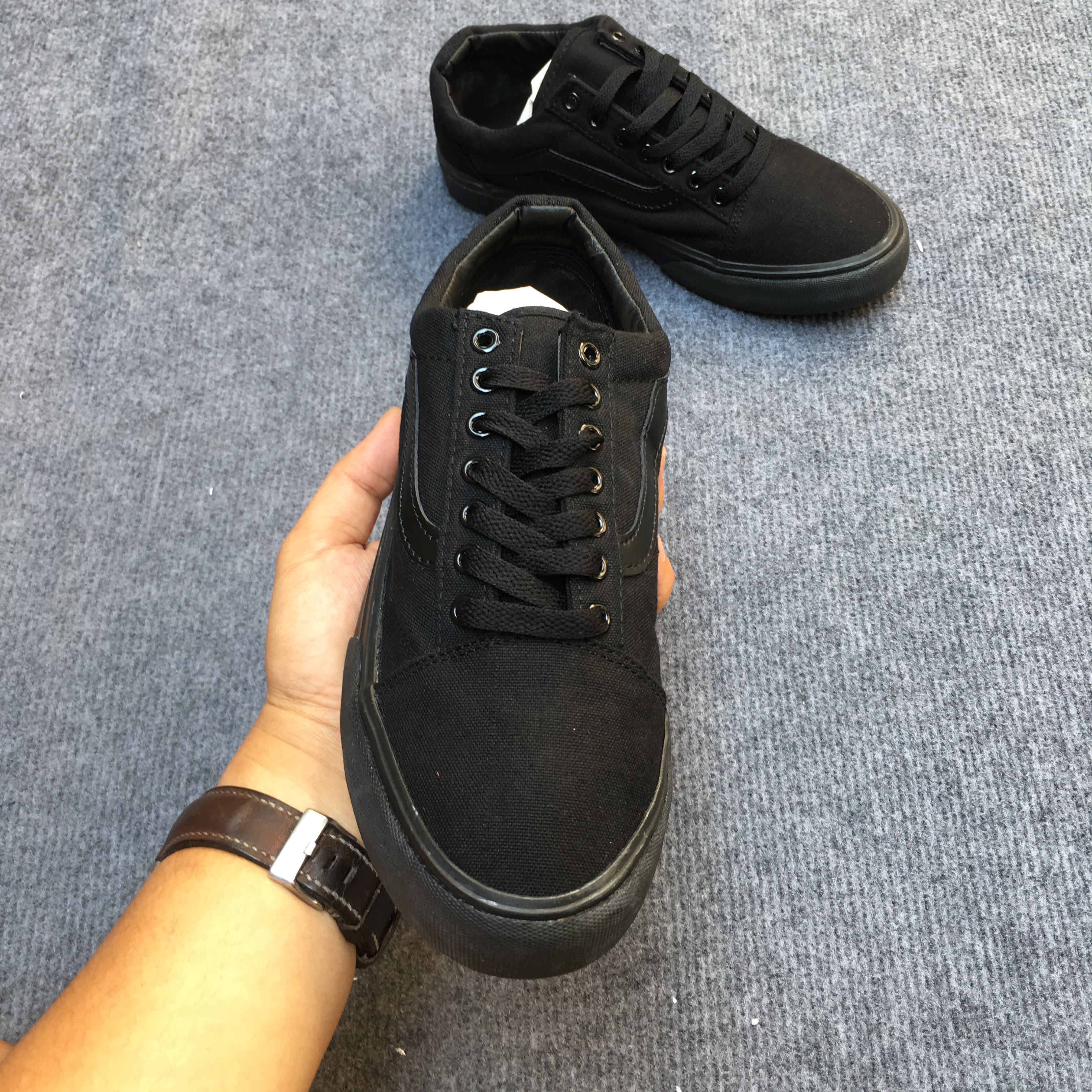 [TẶNG HỘP + TẤT ] giày thể thao nam nữ vans old skool đen full