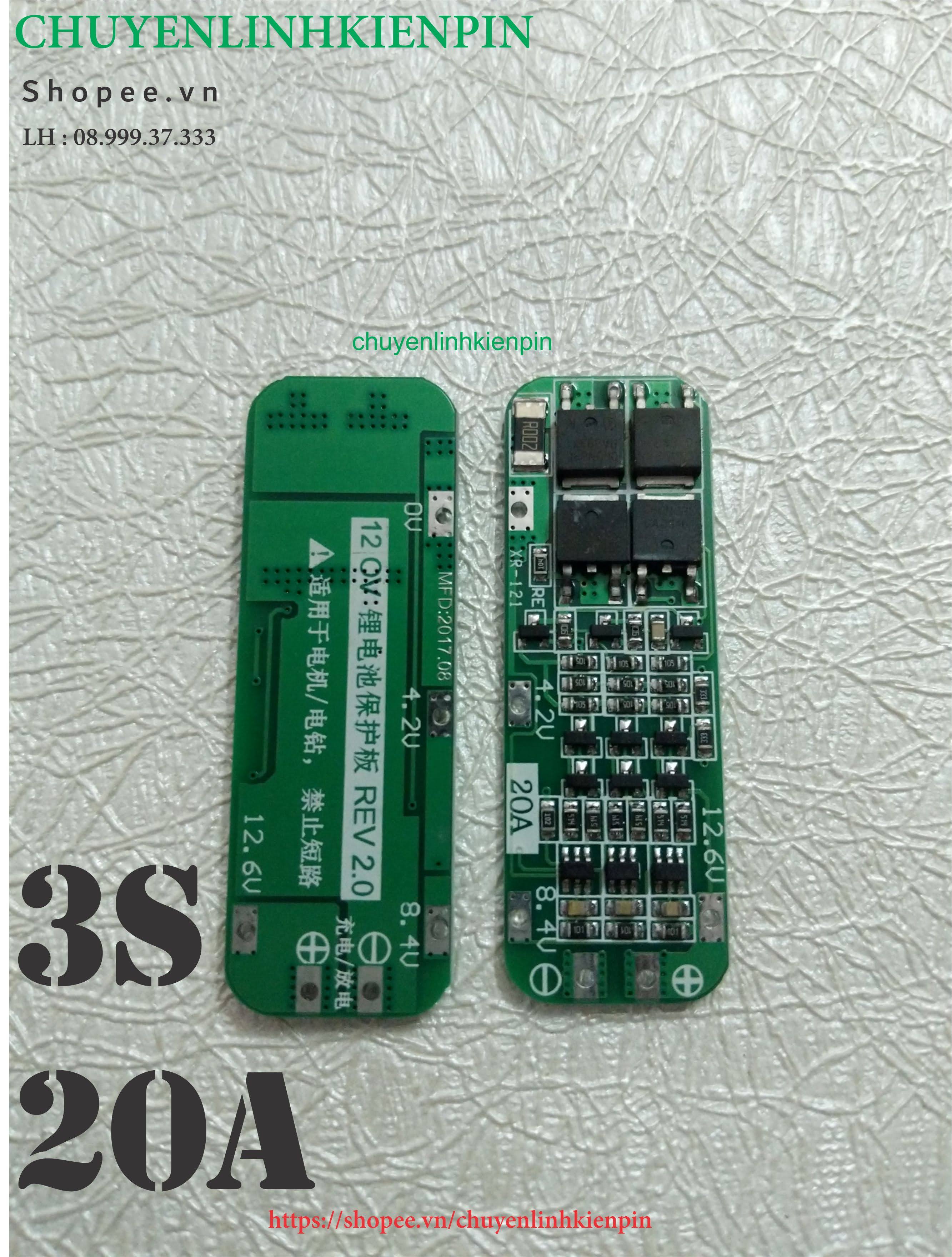 [HCM]Mạch 3S 20A Full bảo vệ Pin Lion ( BL64 75 )