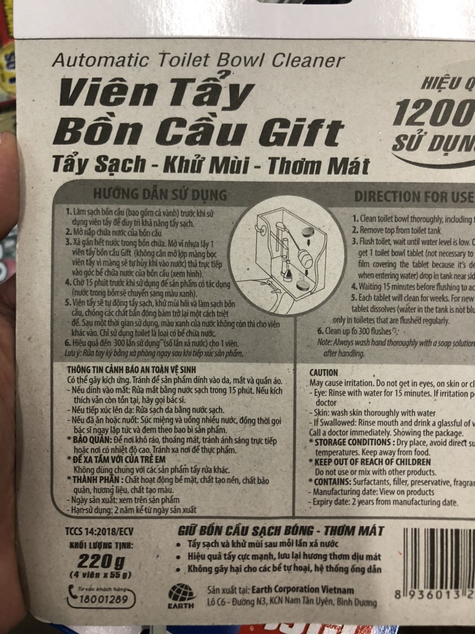 [HCM]VIÊN TẨY BỒN CẦU GIFT ( VỈ 4 VIÊN)