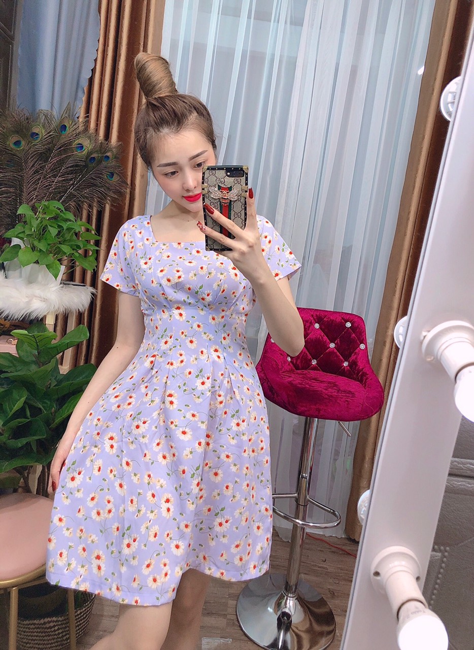 [HCM]ĐẦM LỤA HOA CÚC NHÍ DỄ THƯƠNG (ẢNH THẬT) CÓ SIZE 40-65KG - MT18