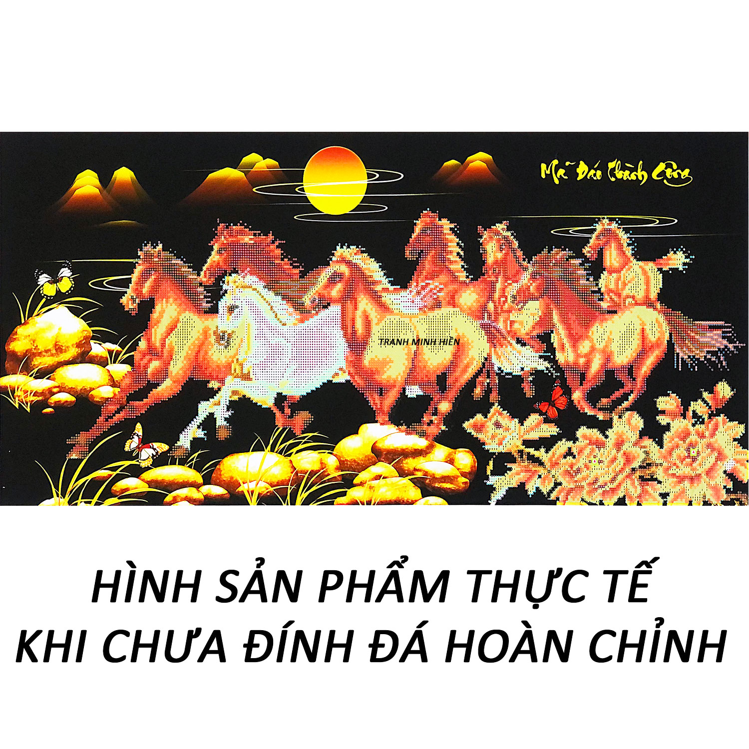 Tranh Đính Đá Đẹp - Mã Đáo Thành Công 28 (Kèm Quà Tặng) - Tranh Minh Hiền (TỰ ĐÍNH ĐÁ)