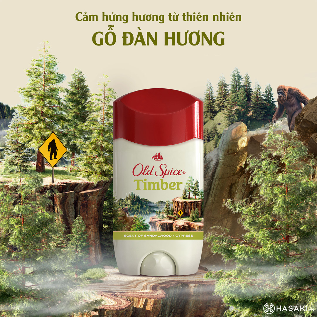 Sáp Khử Mùi Và Giảm Tiết Mồ Hôi Old Spice Timber 73g (Sáp Trắng)