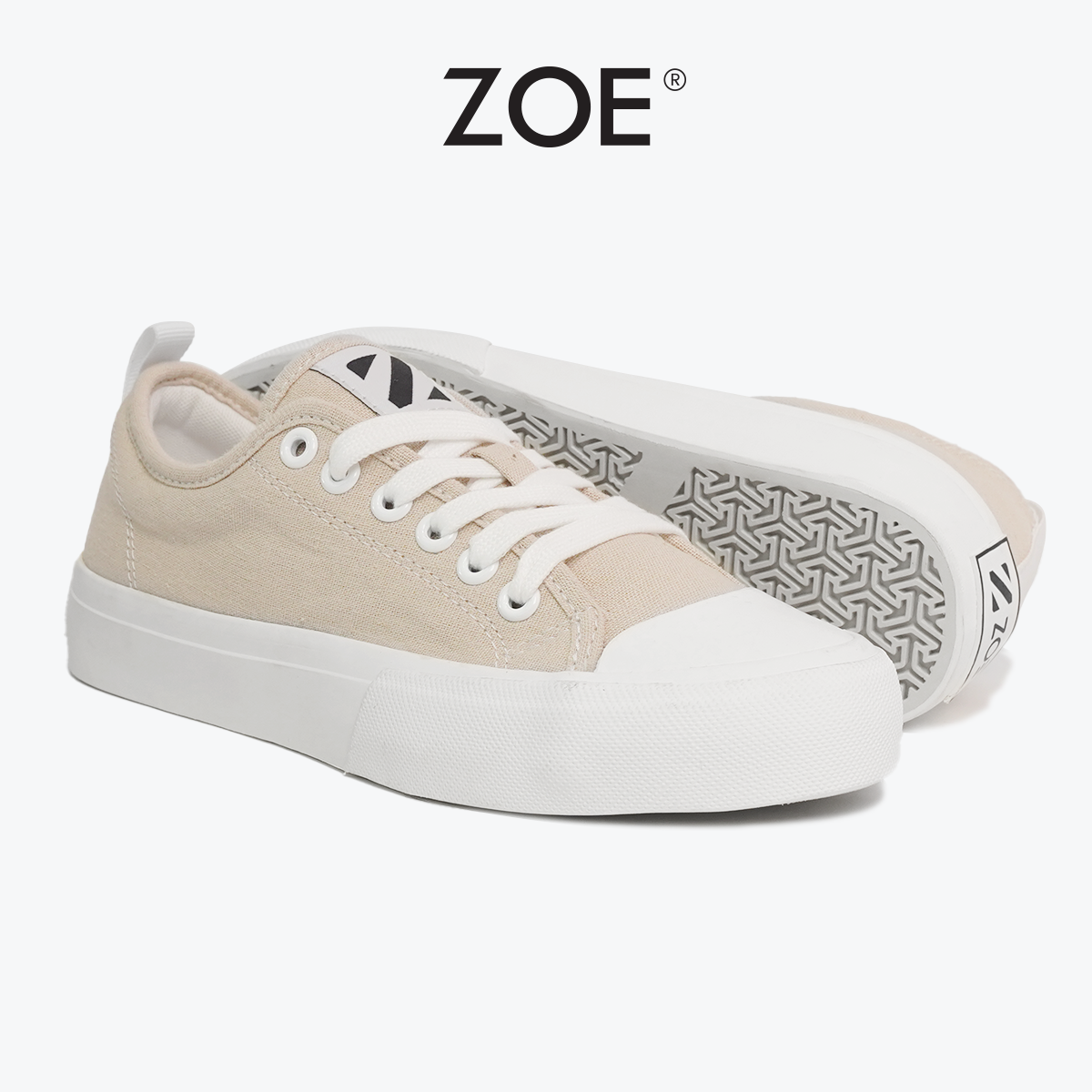 Giày Sneaker Basic Màu Beige LT005 | ZOE OFFICIAL