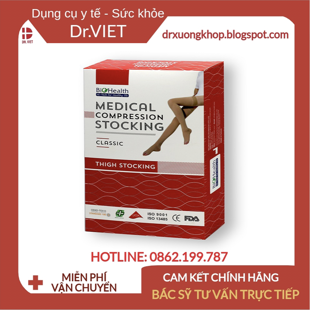 Vớ đùi y khoa BioHealth Classic AG Australia chính hãng-Chống suy giãn tĩnh mạch,thoải mái có độ đàn hồi cao, độ bền lâu
