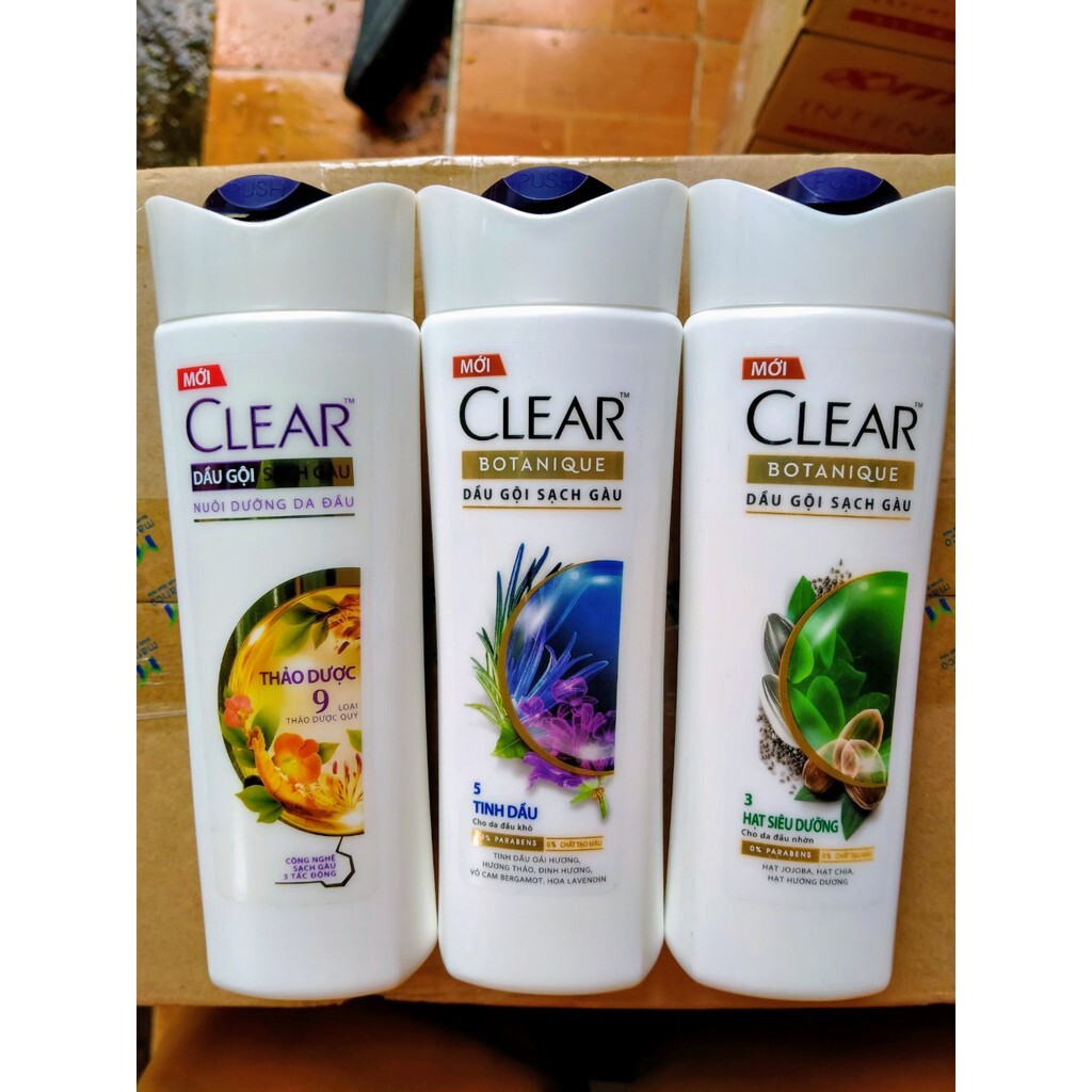 Dầu gội sạch gàu Clear Botanique 3 hạt siêu dưỡng 175ml