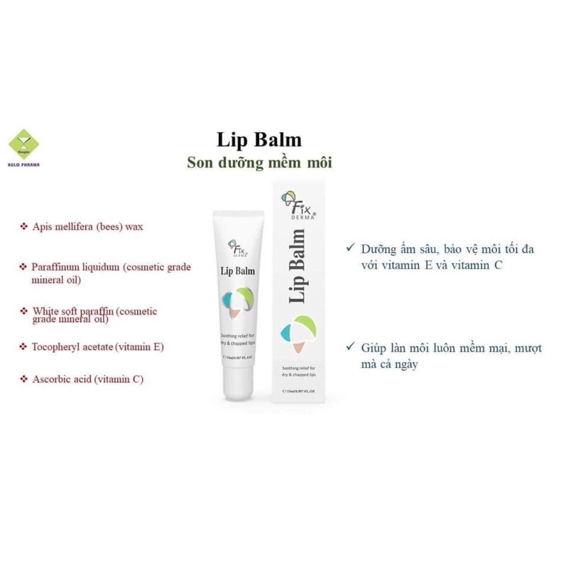Son dưỡng môi Fixderma Lip Balm