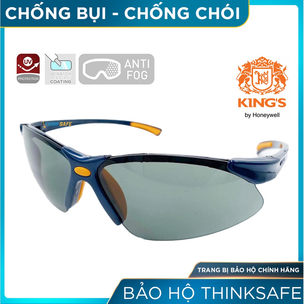Kính bảo hộ Kings KY312 màu đen chống chói, chống tia uv, chống bụi đi đường Kính bảo vệ mắt - Thinksafe