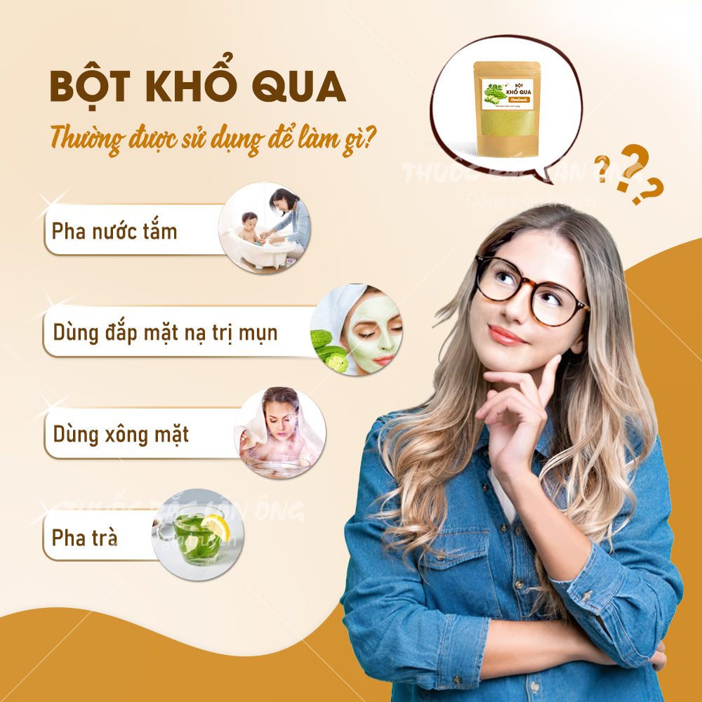 Bột khổ qua 100g, bột mướp đắng rừng, nguyên chất, hỗ trợ giảm mụn, ngừa tiểu đường, detox, giảm cân