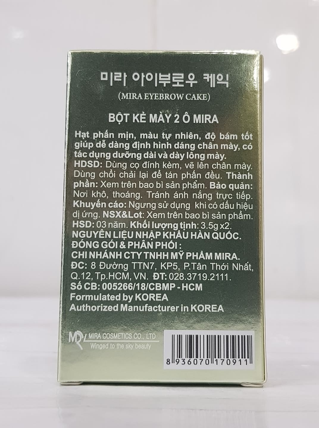 Bột Kẻ Tán Mày Mira Eyebrow Cake 7gr
