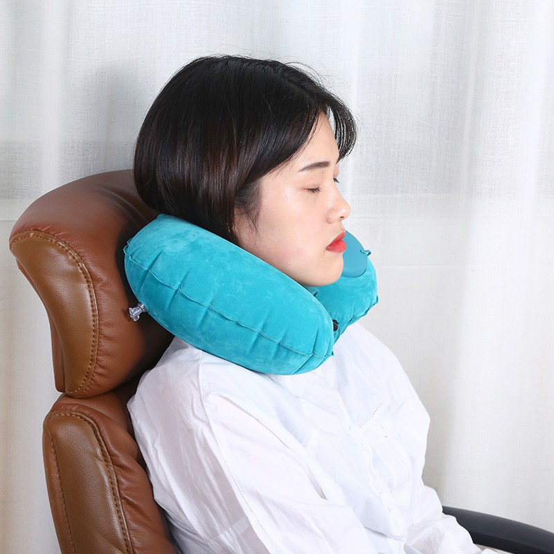 [HCM]Gối kê cổ bơm hơi siêu nhẹ 85g