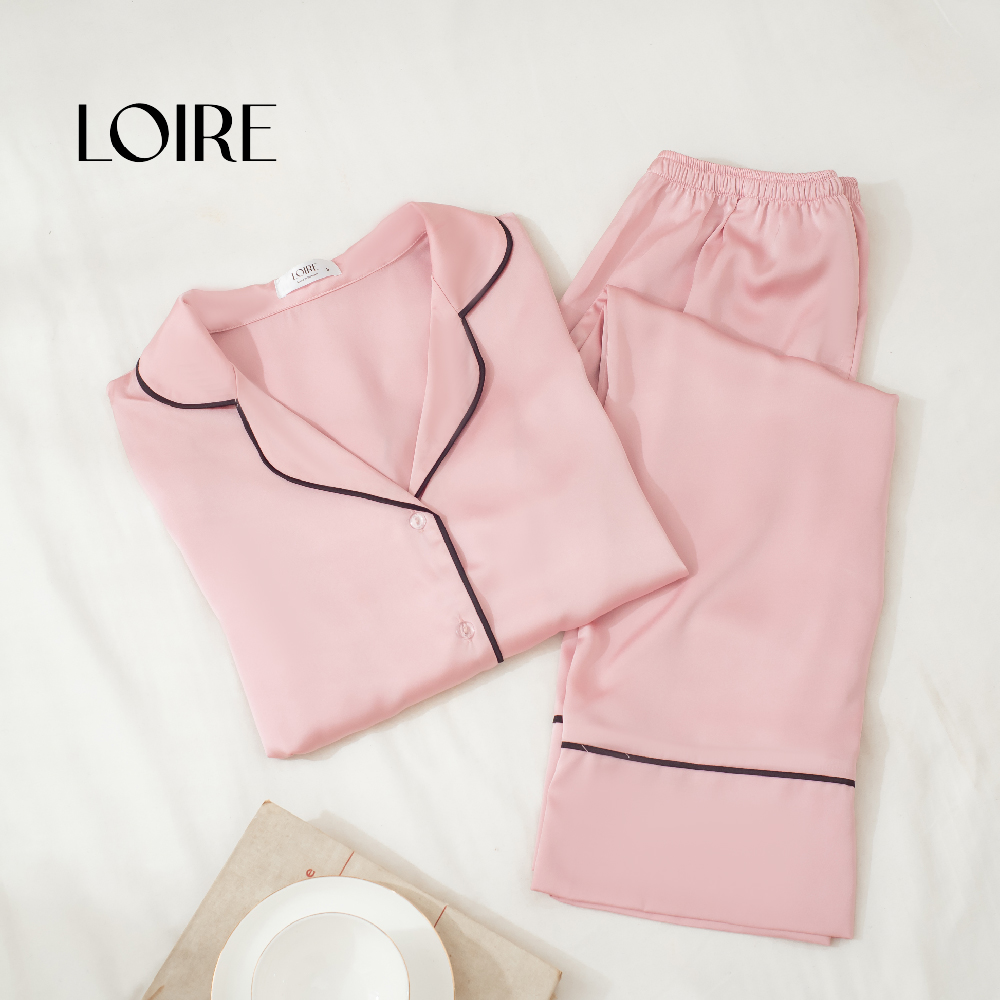 Bộ đồ ngủ lụa trơn loirechic pcd07