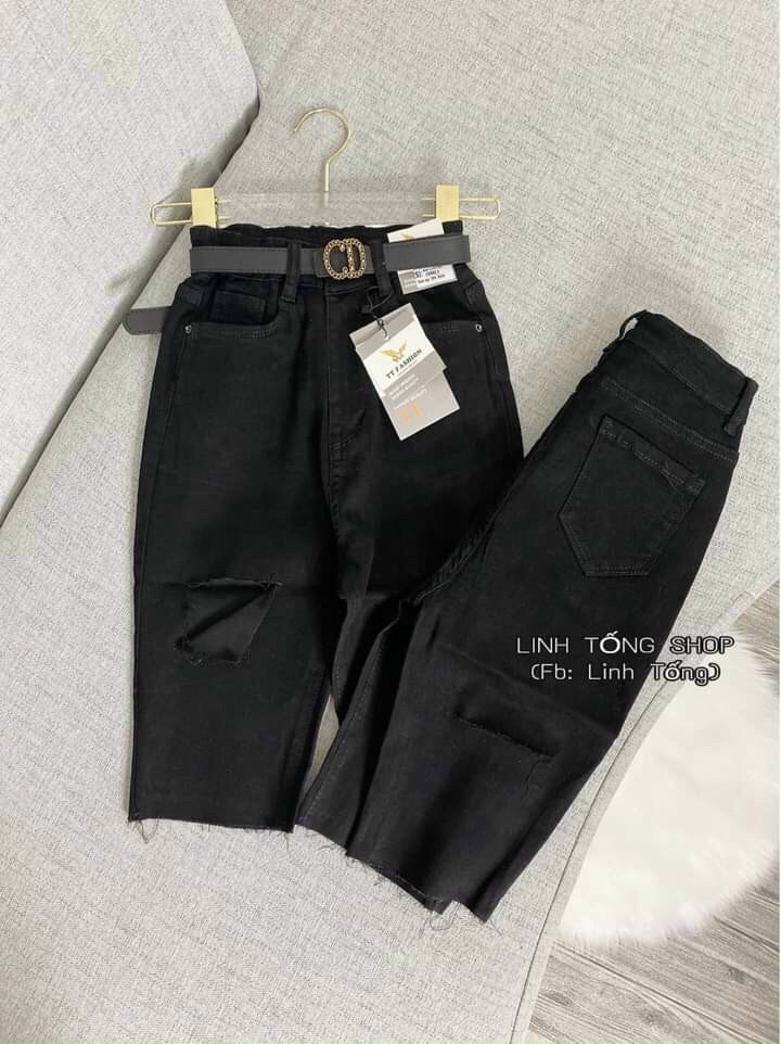 Quần Jeans Ngố Rách Đùi Q046