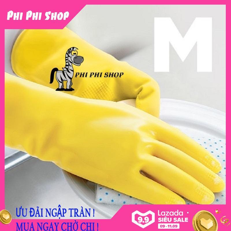 Găng tay rửa chén cao su tự nhiên Lock&Lock size M màu vàng ETM803Y