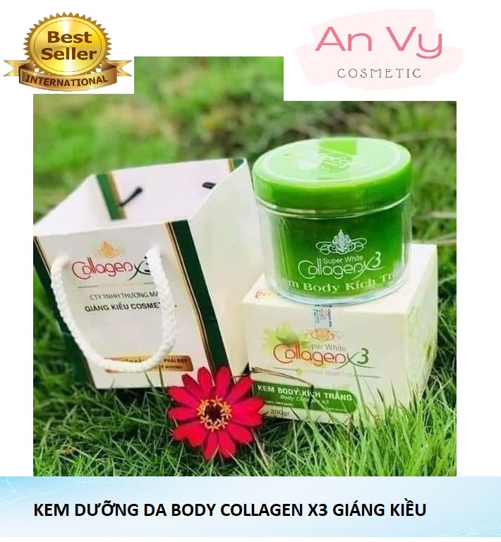 Kem dưỡng da body trắng hồng hiệu quả collagen x3 giáng kiều - mẫu mới