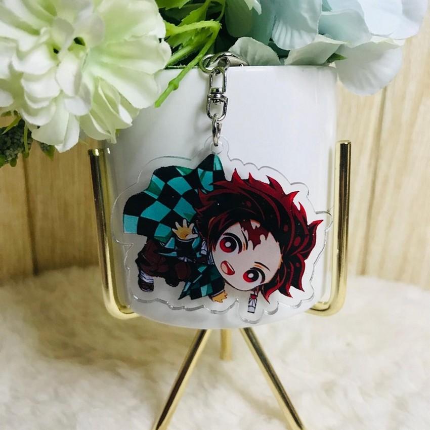 ( Mica trong ) Móc khóa Kimetsu no Yaiba Thanh Gươm Diệt Quỷ Tanjiro ver treo người xinh xắn dễ thương anime chibi