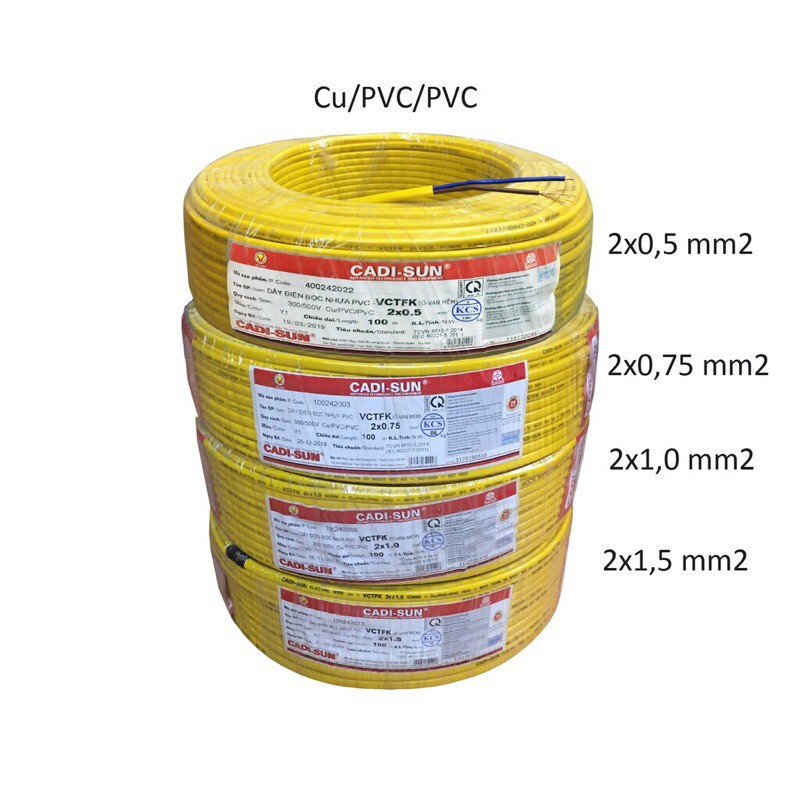 [Chính Hãng] Dây Điện CADISUN 2x0.5 cuộn 100m