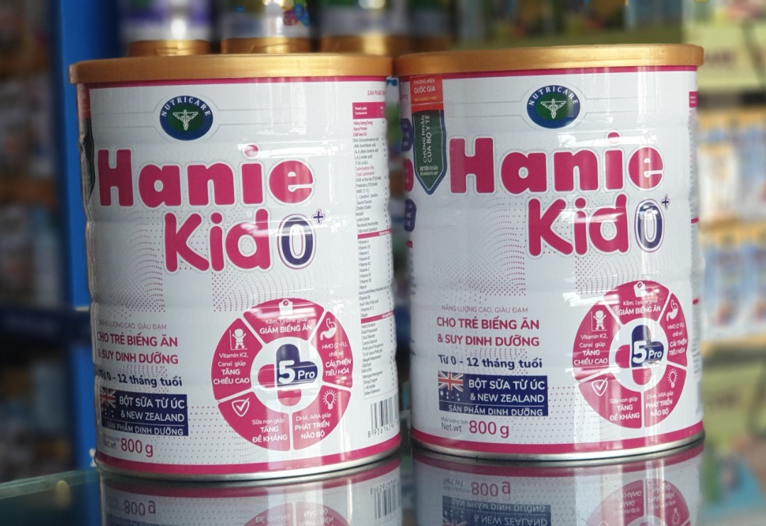 Sữa bột Hanie Kid 0+ (0-12 Tháng) 900g Date mới