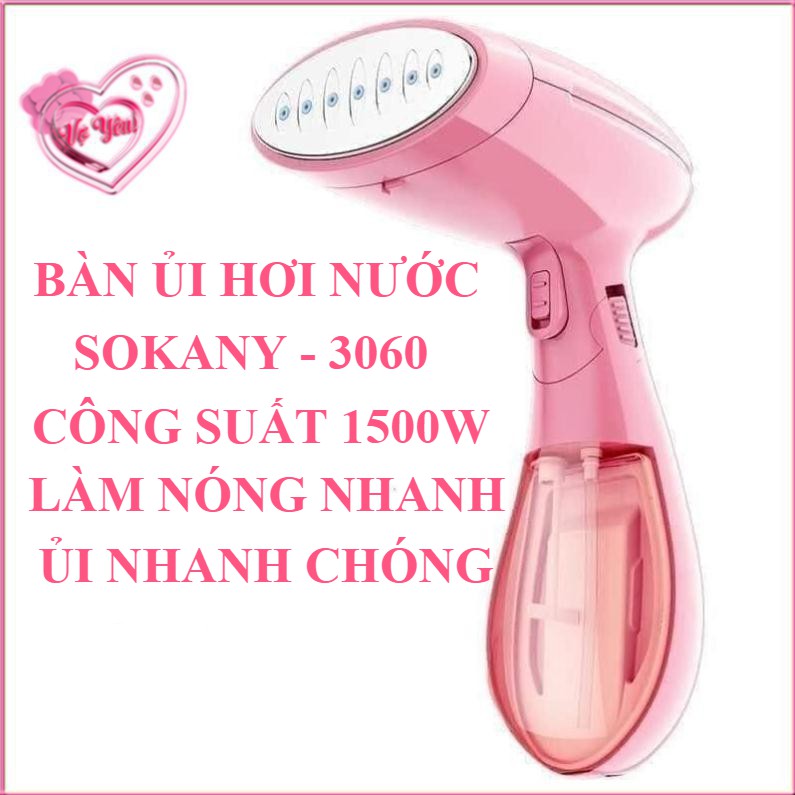 Bàn ủi hơi nước cao cấp sokany 3060 công suất 1500w có thể gấp gọn - bàn là hơi nươc cầm tay tiện lợi