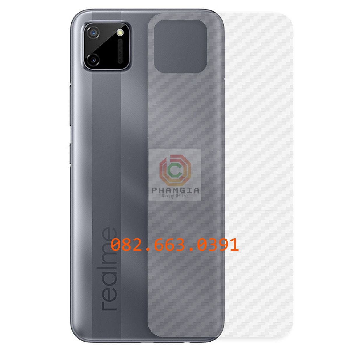 Miếng dán mặt lưng skin carbon Realme C11