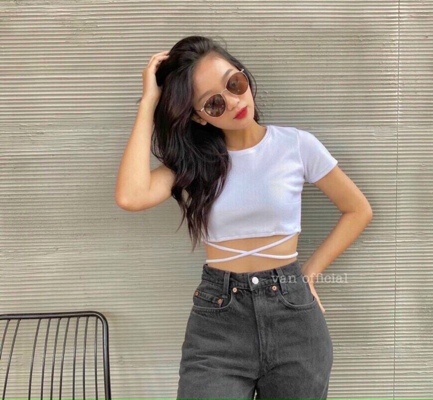 [HCM]Áo Croptop cột dây chéo