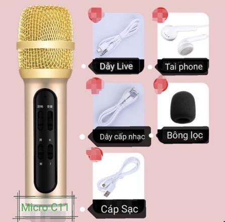 BỘ MICRO LIVESTREAM C11 Kèm Tai Nghe